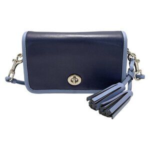 Coach Legacy Archive Two Tone Leather Penny Blue Crossbody Bag
